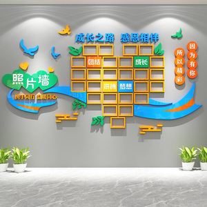 员工团队风采展示照片墙企业公司进门形象办公室墙面装饰氛围布置