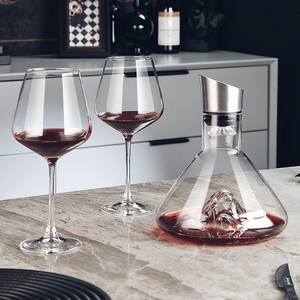 黑领e5979酒结勃艮第红酒杯醒器套装家用华葡奢萄酒高高档大号脚