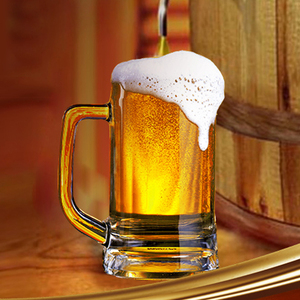 加厚啤酒杯带把家用大号德国透明钢化玻璃酒杯创意扎啤杯子酒杯
