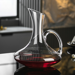 水晶带把红酒醒酒器套装家用玻璃葡萄酒个性创意分酒壶快速分酒器