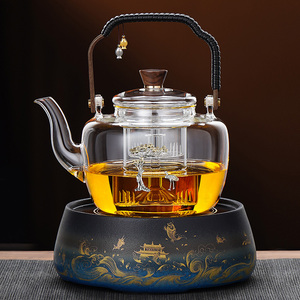蒸汽煮茶壶玻璃大容量围炉煮茶器电陶炉套装家用烧水泡茶壶耐高温