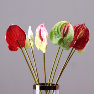永悦 ins简约仿真花红掌多色假花手工插花装饰摆件室内玄关花艺