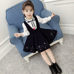时尚女童连衣裙秋冬装2020新款大童公主裙洋气韩版儿童裙子两件套