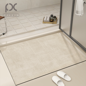 浴室地垫奶油风卫生间门口吸水脚垫家用淋浴防滑垫卧室可裁剪垫子