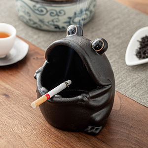 创意陶瓷茶宠茶桌摆件可爱茶盘茶台烟灰缸茶玩茶艺个性茶具零配件