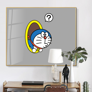 哆啦a梦北欧风现代简约电表箱装饰画配电箱遮挡电闸盒挂画儿童房