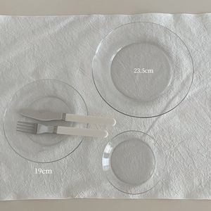 On the table - 法国进口圆形钢化玻璃餐盘 甜点盘 水果盘  7英寸