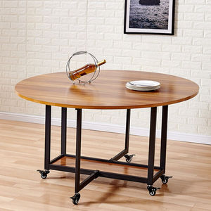 大圆桌餐桌椅组合家用饭桌多功能折叠餐桌酒店简易大圆形桌面可折