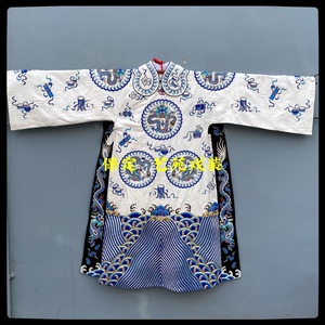 白色团龙蟒京剧服装老生谭派戏曲演出服汉服王爷丞相戏剧道具白蟒