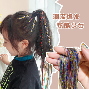 儿童编发彩绳夏季七彩色嘻哈脏脏辫扎头发发绳可爱小女孩彩带发饰