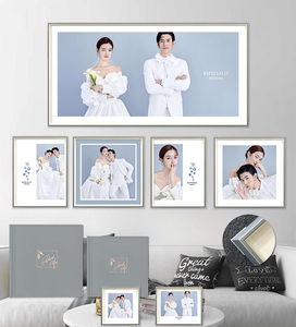 婚纱照相框定制床头结婚照片墙打冲印做放大挂墙实木框全家福制作