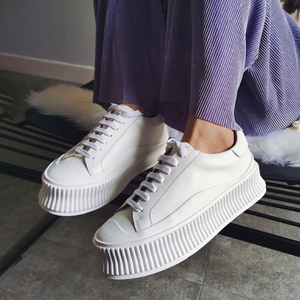 正品jilsander鞋代购 杨丞琳徐璐同款饼干小白鞋厚底松糕男女鞋潮