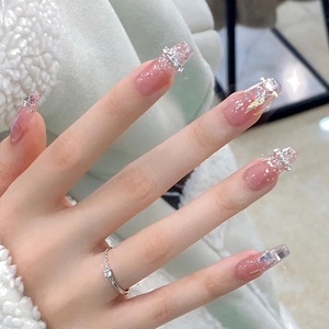 【手工穿戴甲】闪亮链条美甲假指甲贴片小红书同款纯欲显白中长款