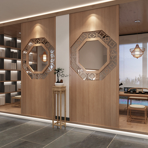 新中式茶室客厅隔断屏风卧室进门遮挡房间玄关木质实木镂空家用