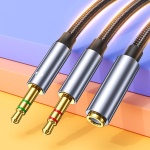 电脑耳机转接线音频线一分二麦克风耳机二合一转接头器耳麦分线器