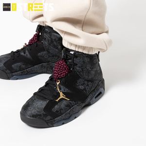 air jordan 6乔丹aj6刺绣中国结黑丝绸高帮女子篮球鞋 db9818-001