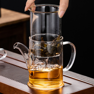 冠发玻璃泡茶壶加厚耐热家用过滤花茶壶红茶泡茶器功夫茶具冲茶器