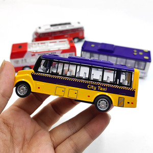 合金车回力双层公交巴士模型儿童玩具车1:43回力车模型小汽车玩具