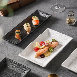 长方形陶瓷盘子商用简约高级感寿司盘小吃盘烤肉店西式餐厅餐具