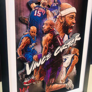 nba球星vince卡特退役宿舍装饰画高清挂画卧室壁纸球迷送男友礼物