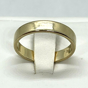 精奇首饰 kmtz标识14k黄金4毫米戒指 3.75克简单扁平细叠推荐漂亮