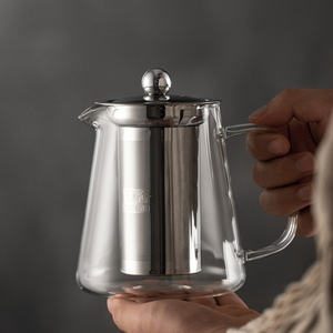 玻璃泡茶壶耐高温家用沏茶壶加厚茶水分离过滤茶水壶办公室冲茶器