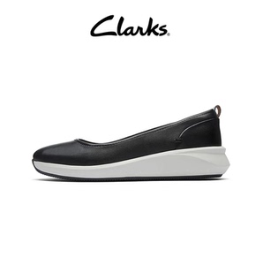 Clarks其乐女鞋镂空浅口舒适平底单鞋妈妈鞋黑色百搭一脚蹬懒人鞋