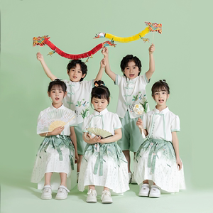 六一儿童女童演出服合唱小学生班服国风舞蹈表演服诗歌朗诵马面裙