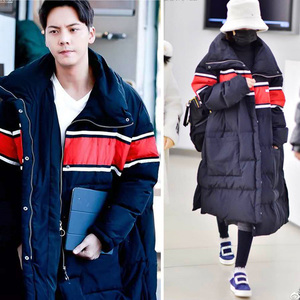 代购ground zero羽绒服 新款陈伟霆杨幂同款中长款过膝宽松外套女