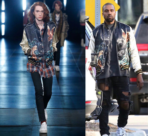 slp风格虎鹰夹克14fw经典款丝绸修身棒球服厚绸缎色丁布面料