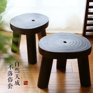 日式实木小圆凳儿童矮凳三脚凳换鞋凳洗衣凳小板凳家用茶几凳子