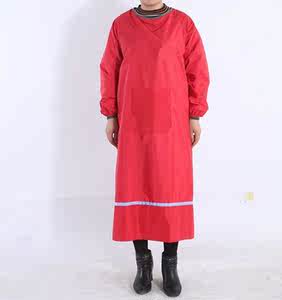 连袖养鸡厂车间洗车衣服工作服加长宽松理发防污反穿衣定做家用