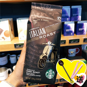 星巴克意式深度烘焙咖啡豆香甜焦糖味强烈重度250g现货包邮可代磨