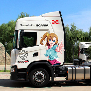适用于斯堪尼亚g系列车贴拉花车身贴个性装饰美少女卡通动漫贴纸