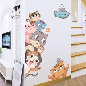 卡通可爱搞笑墙贴纸幼儿园儿童房创意动物贴画门贴纸墙画壁画宝宝