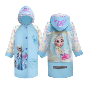 日本代购冰雪奇缘公主雨衣雨披艾莎安娜防水新款女孩