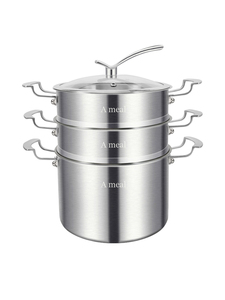 德国双立人ameal316不锈钢蒸锅家用加厚24cm蒸笼26cm蒸屉蒸煮一体