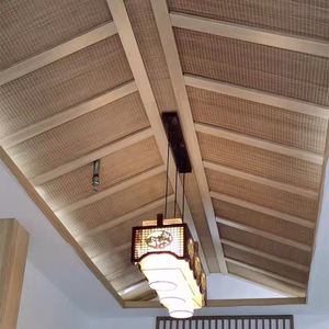 阻燃防火竹帘楼竹子日式茶室装修布吊顶竹制竹席草席墙面芦苇装饰