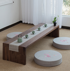 木禅居新中式榻榻米茶桌地台黑胡桃木茶几日式小矮桌炕桌实木禅意