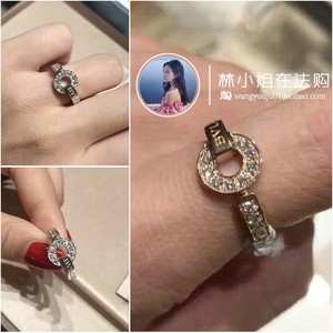 专柜bvlgari/宝格丽 圆圈密钻石镶钻 女士戒指对戒婚戒18k金
