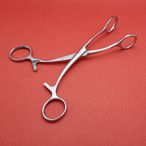 不锈钢医用舌钳舌头钳子夹子不锈钢牙科口腔器械急救开口器海绵钳