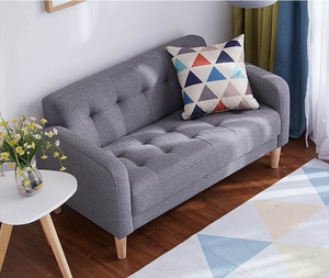 双人位沙发椅小户型两人卧室简易网红款北欧布艺复古二人现代轻奢
