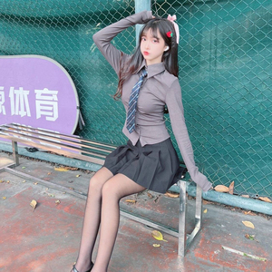 制服jk秋季伪娘女装大佬用品新款修身斤大码200性感套装cos衣服