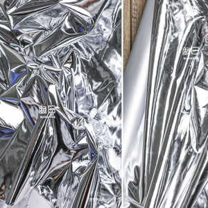 镜面tpu复合反光膜银色布料 摄影背景创意服装外套裙子设计师面料