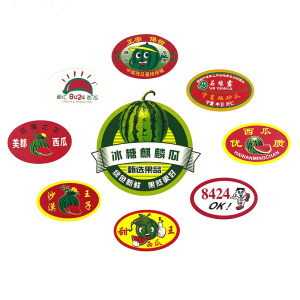 水果贴纸麒麟西瓜标贴美都8424标签自粘不干胶水果店超市通用商标