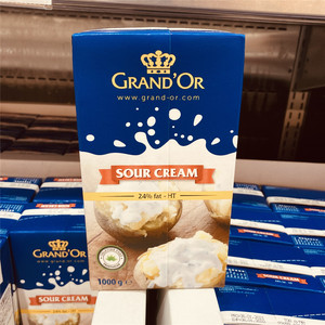 德国格兰特sour cream动物性发酵稀奶油1l烘培原料上海costco代购