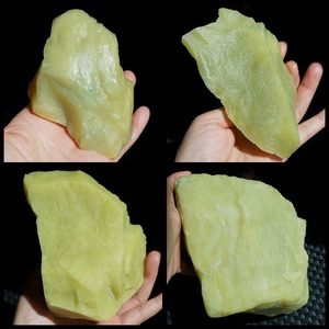 2#大块料天然黄口料岫玉原石黄色雕刻料手把件小摆件风景石