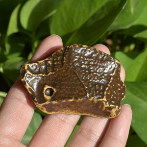 4#手把件天然新疆罗布泊风凌石泥石戈壁原石摆件泥石雕刻料黑皮