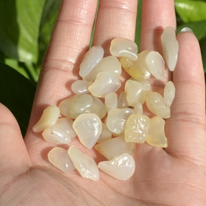 29#新疆天然罗布泊 白色蛋白石地表蛋白原石一堆小料矿物标本