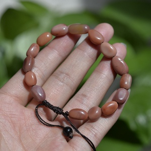 24#新疆天然罗布泊 红色蛋白石手链 蛋白石原石手链 地表料